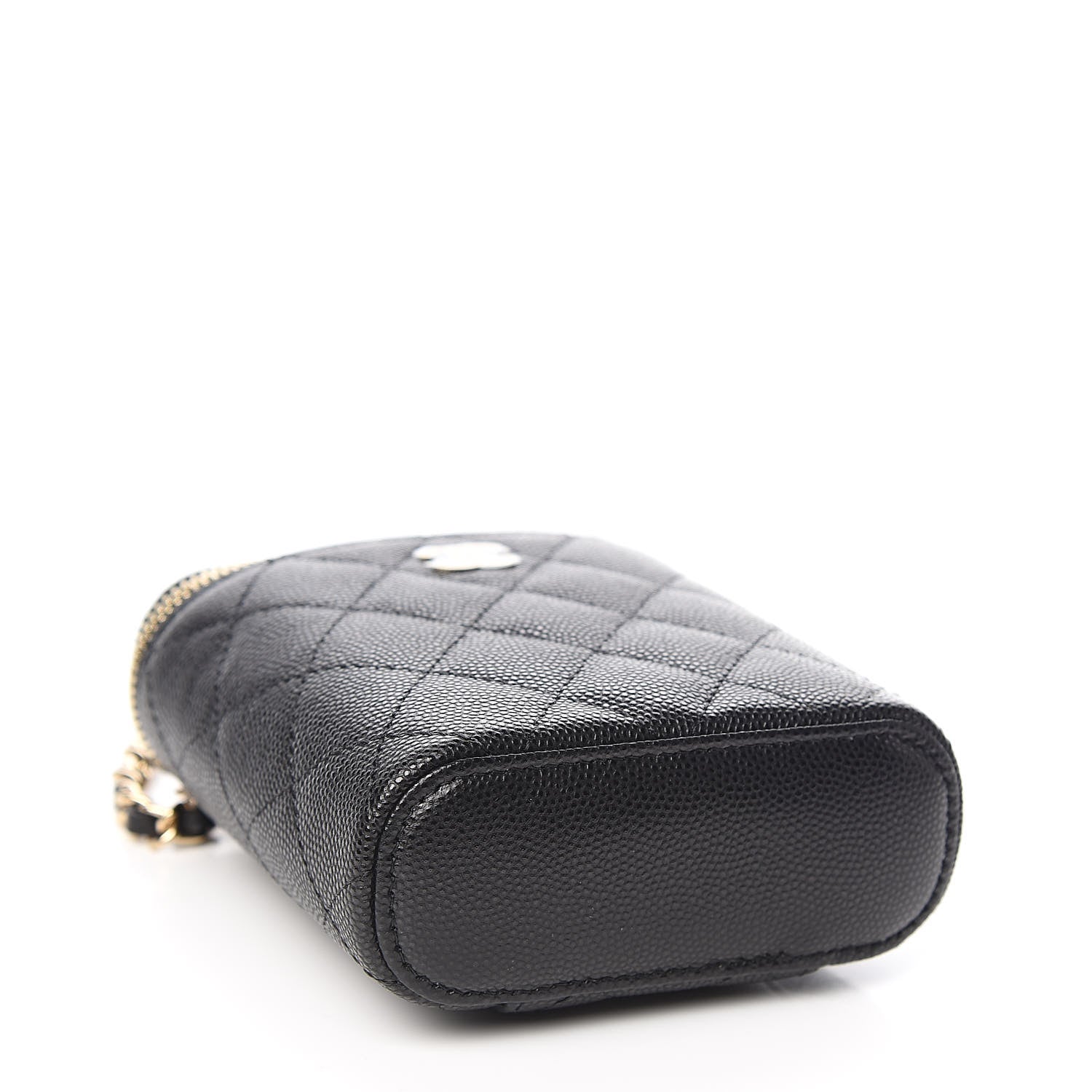 Chanel Caviar Quilted Small Vertical Coco Beauty Vanity Case With Chain Black 3 of 10