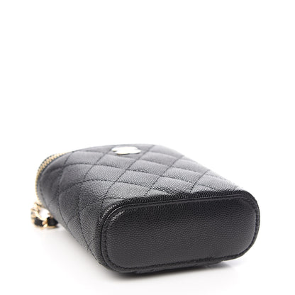 Chanel Caviar Quilted Small Vertical Coco Beauty Vanity Case With Chain Black 3 of 10