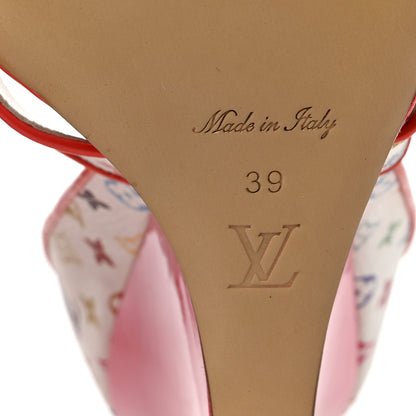 Louis Vuitton Monogram Multicolor Wedge Sandals 39 White Pink 6 of 8