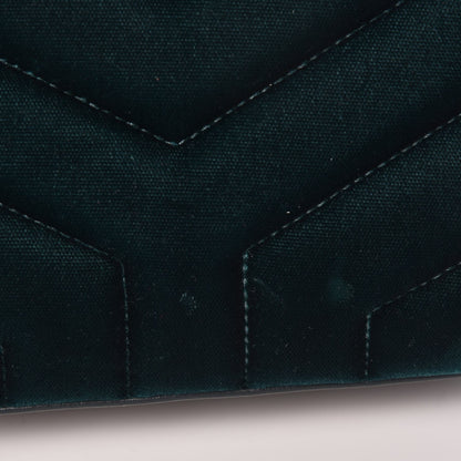 Saint Laurent Velvet Y Quilted Monogram Toy Loulou Chain Satchel Dark Ottanio 15 of 18
