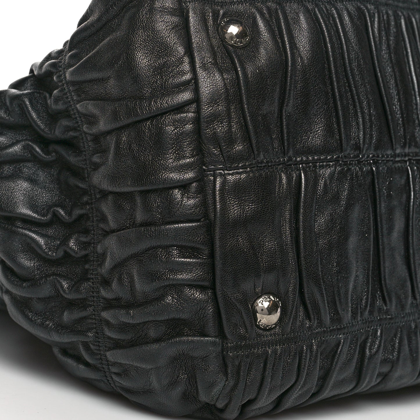 Nappa Gaufre Shopping Satchel Black