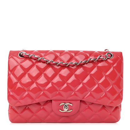 Chanel Patent Quilted Jumbo Double Flap Pink 1 of 11