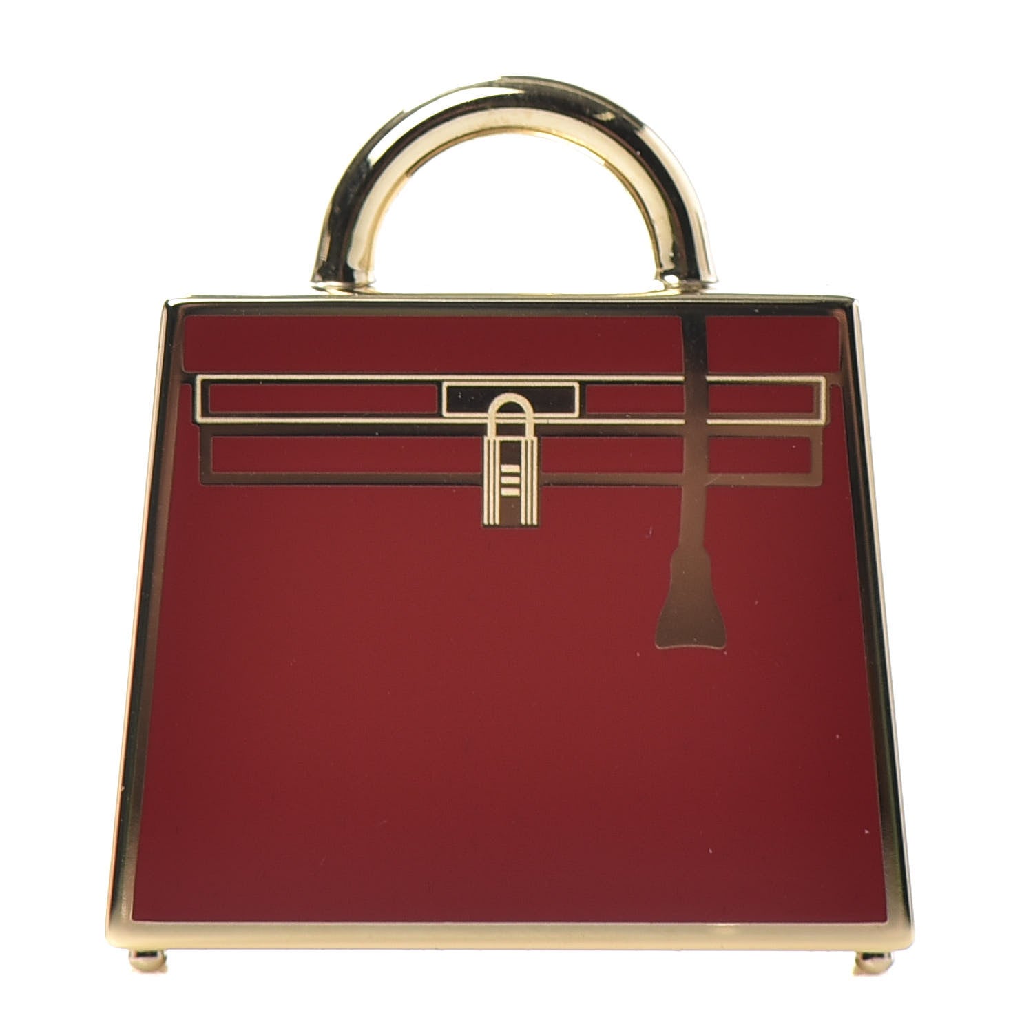 Hermes Lacquered Kelly Curiosite Charm Rouge H 1 of 3