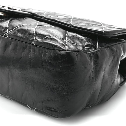 Chanel Glazed Goatskin Double Contrast Stitch Flap Black 10 of 10