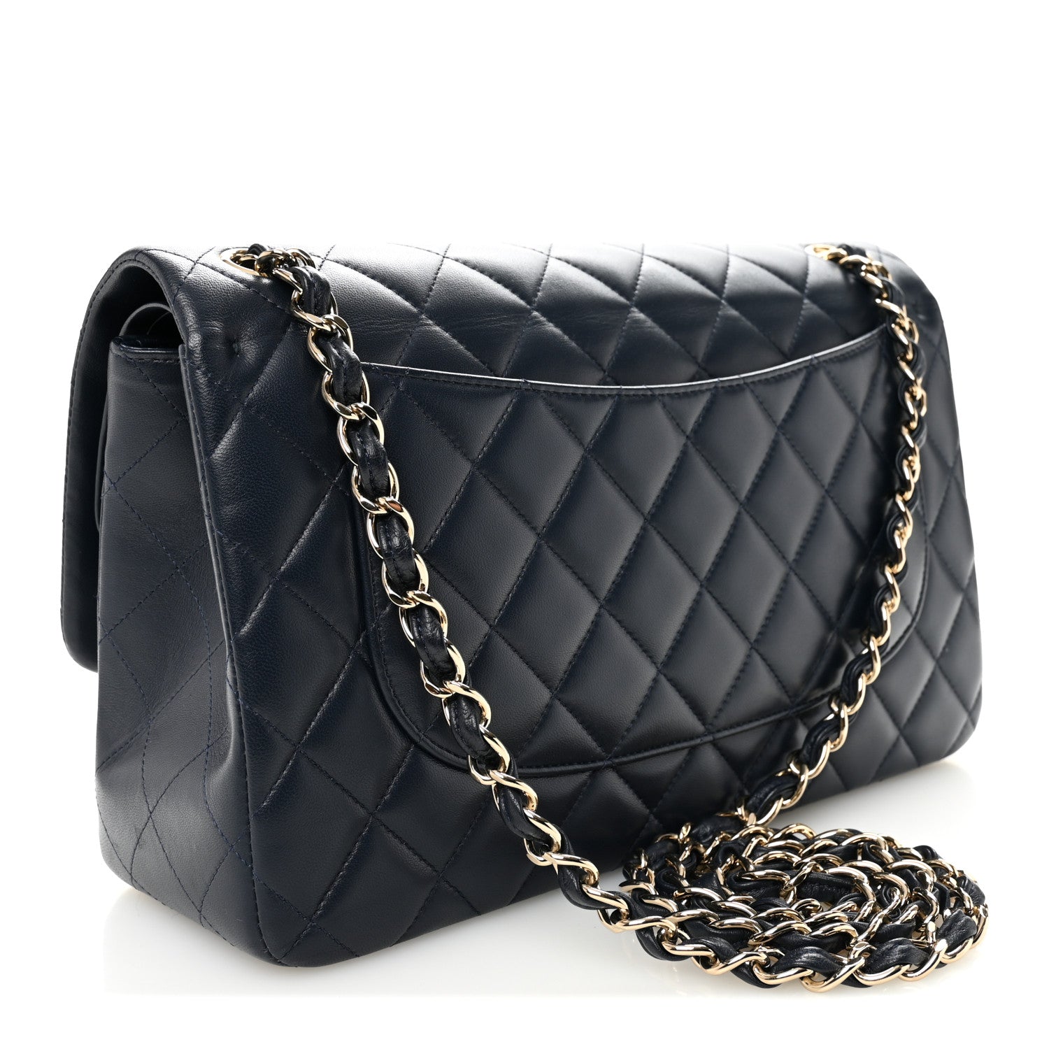 Chanel Lambskin Quilted Jumbo Double Flap Navy 3 of 11