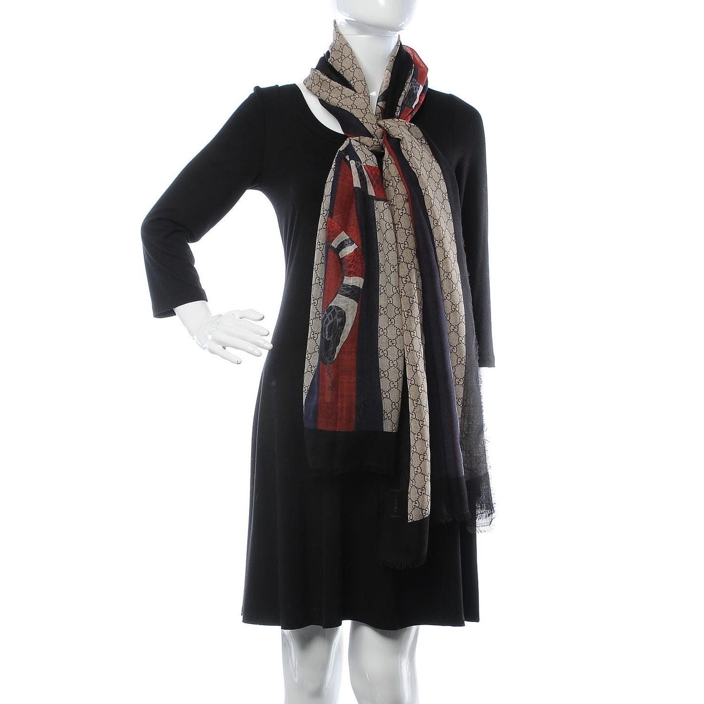 Wool Kingsnake Web Scarf Blue Red