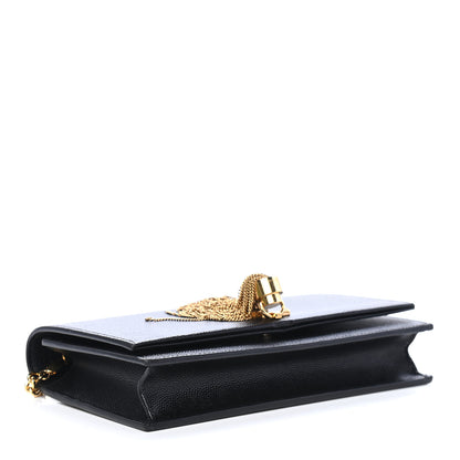 Saint Laurent Grain De Poudre Classic Monogram Kate Tassel Chain Wallet Black 4 of 10