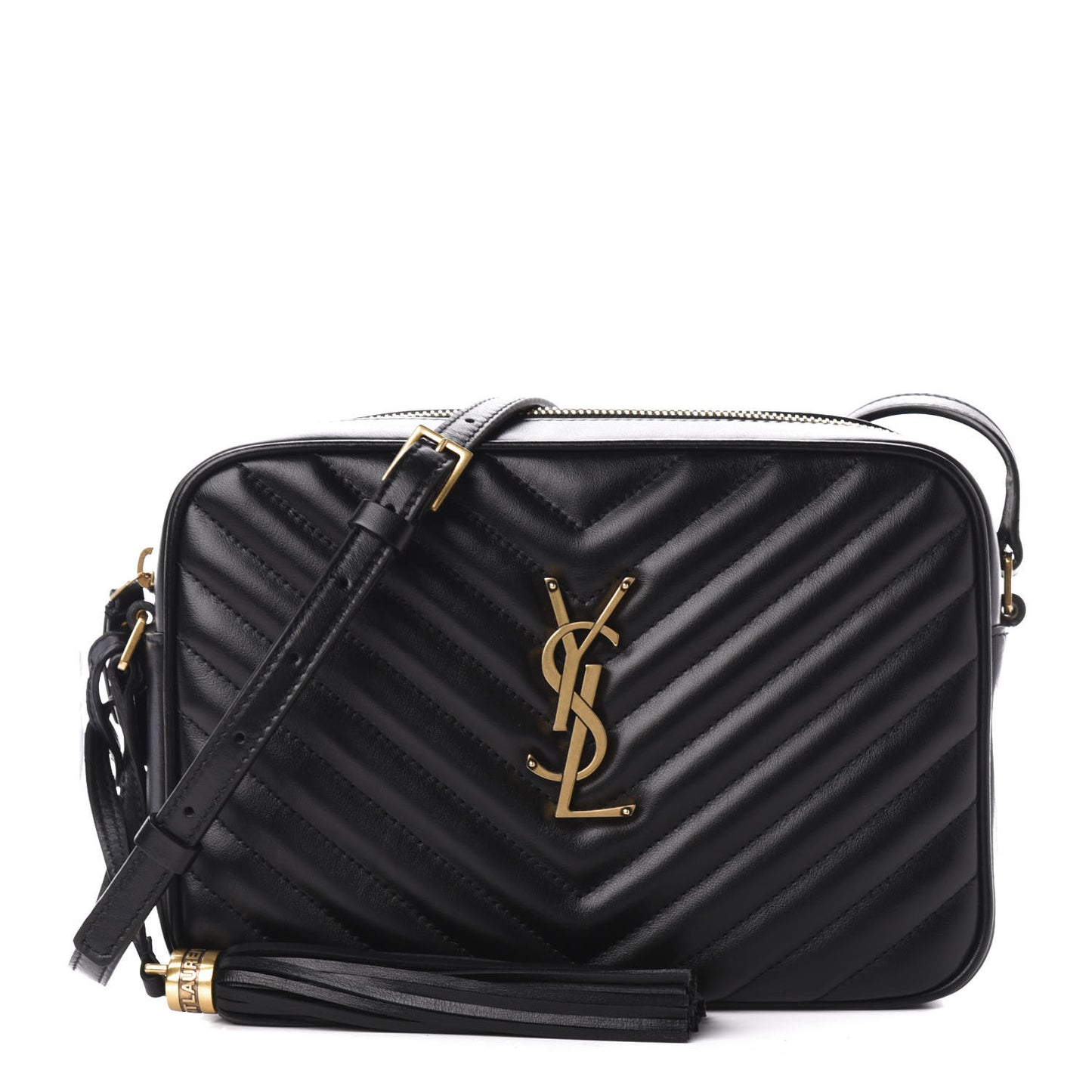 Calfskin Matelasse Monogram Lou Camera Bag Black