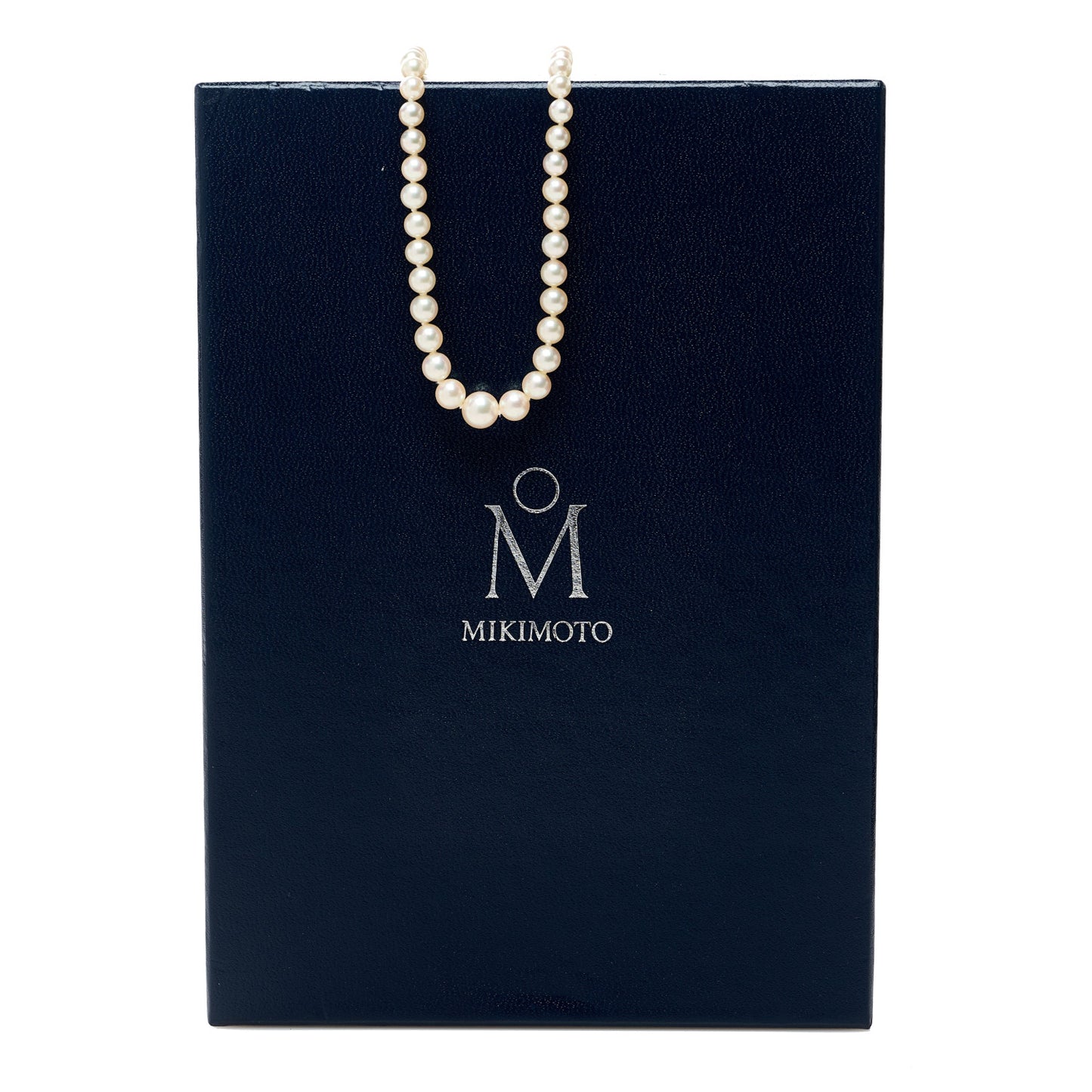 18K White Gold Akoya Pearl 3.5-7.5mm Graduated Strand Necklace