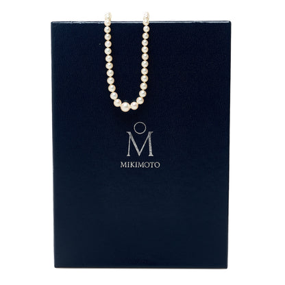 Mikimoto 18K White Gold Akoya Pearl 3.5-7.5mm Graduated Strand Necklace 6 of 6