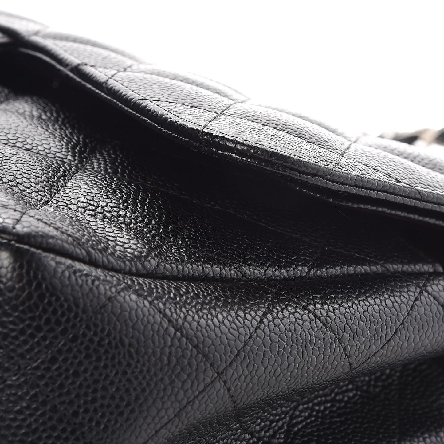 Caviar Quilted Jumbo Double Flap Black