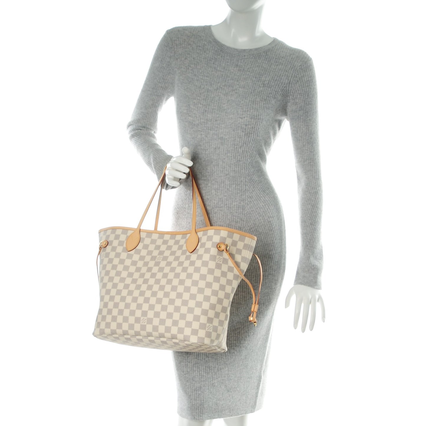 Damier Azur Neo Neverfull MM Rose Ballerine