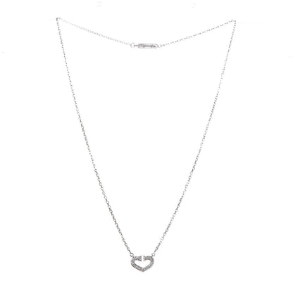 Cartier 18K White Gold Diamond Small Hearts and Symbols Pendant Necklace 3 of 6