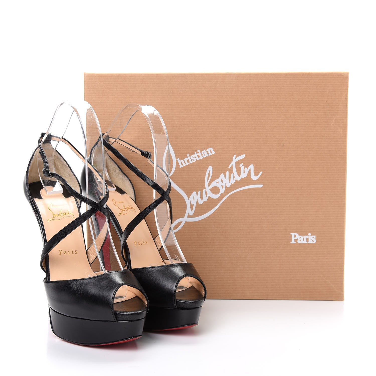 Christian Louboutin Kid Cross Me 150 Sandals 39.5 Black 10 of 10