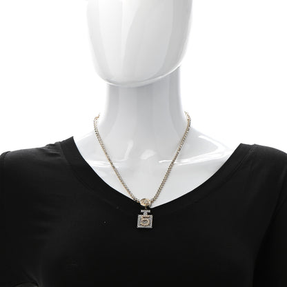 Chanel Crystal CC Perfume Bottle Necklace Gold 2 of 7