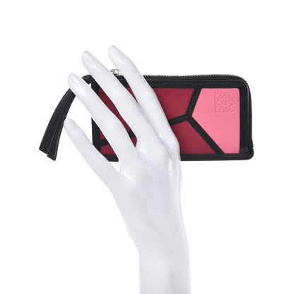 Loewe Calfskin Puzzle Colorblock Coin Card Holder Wild Rose Raspberry 2 of 8