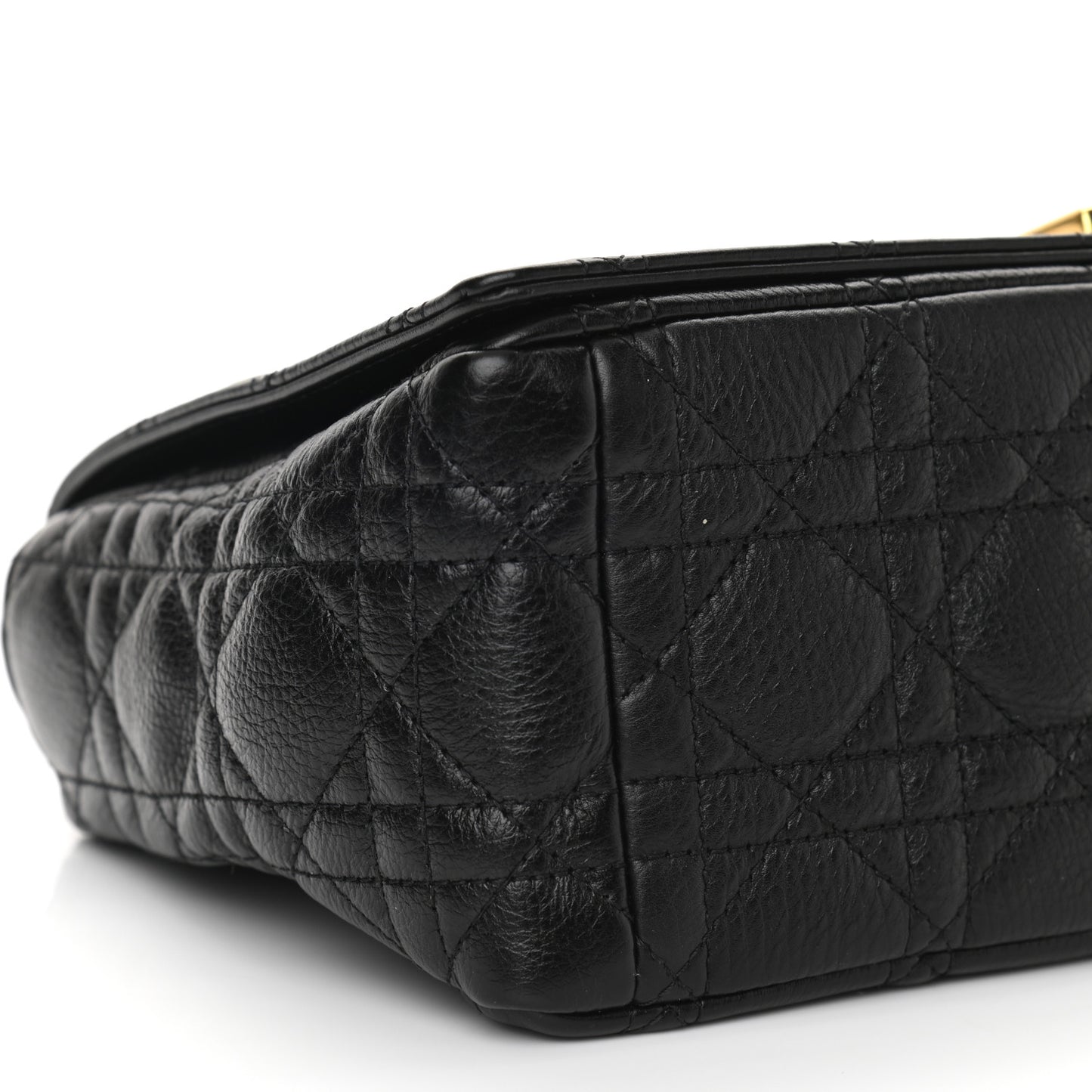 Calfskin Cannage Medium Caro Bag Black