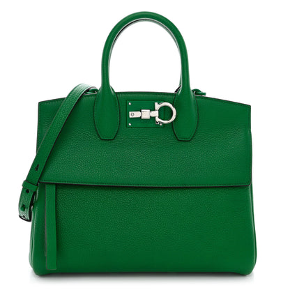 Salvatore Ferragamo Grained Calfskin Studio Top Handle Bag Green 1 of 10