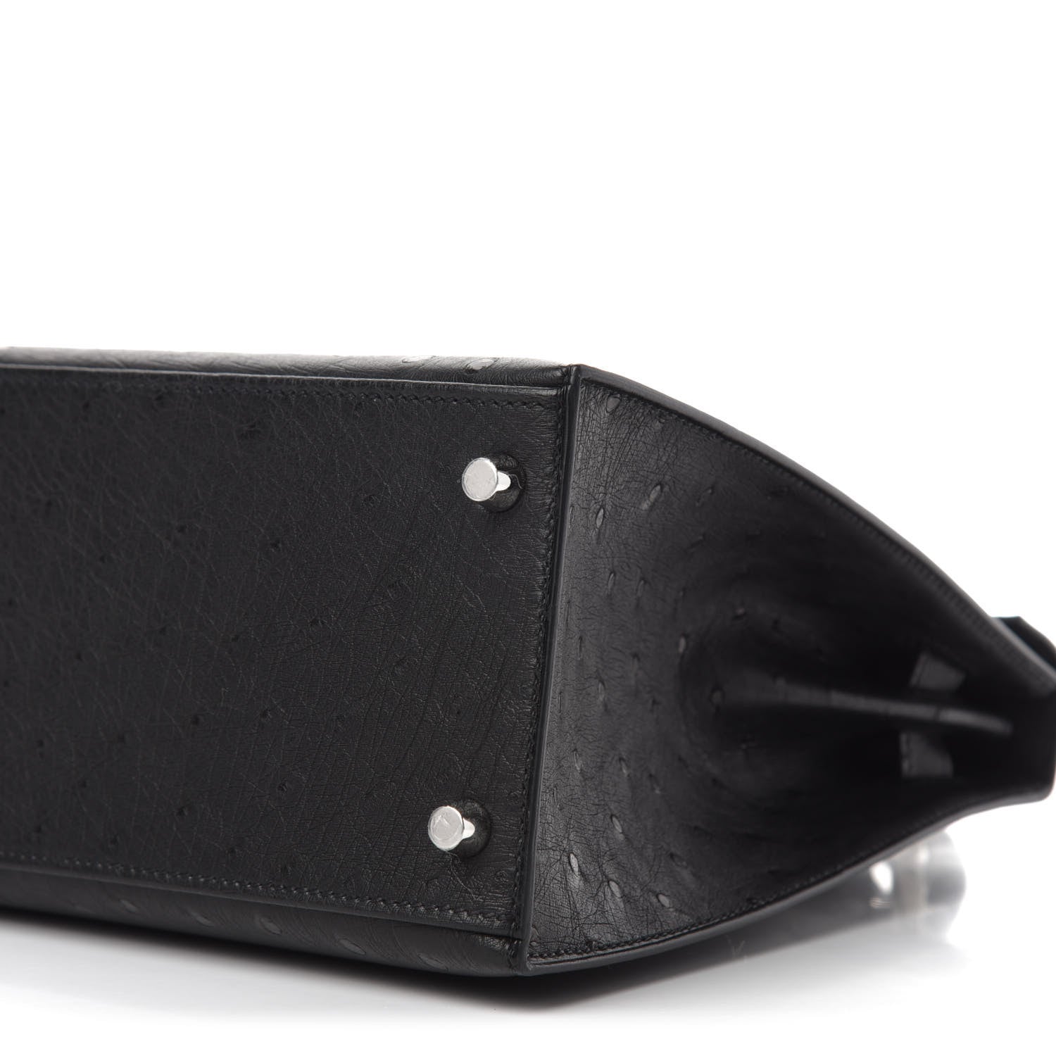 Hermes Ostrich Kelly Sellier 28 Black 7 of 11