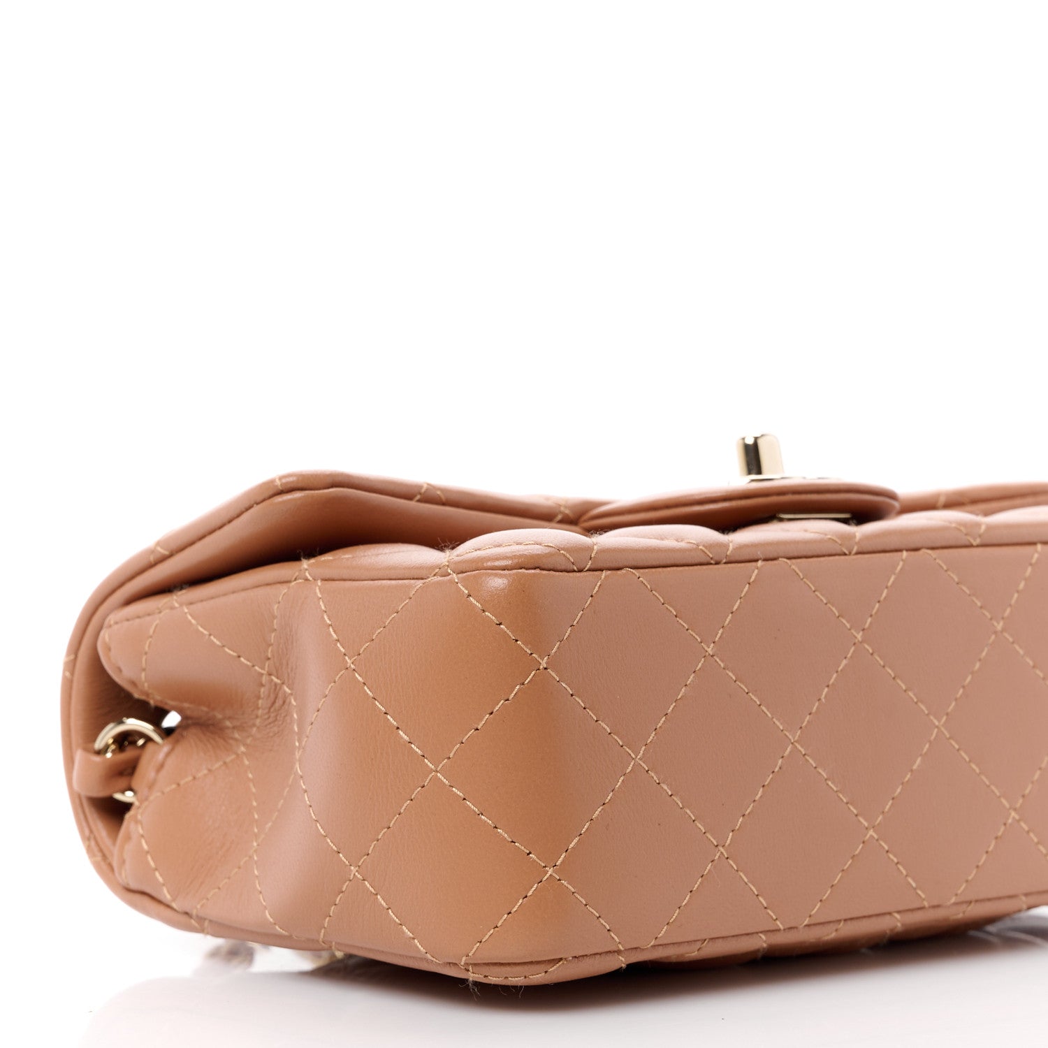 Chanel Lambskin Quilted Mini Rectangular Flap Brown 10 of 11