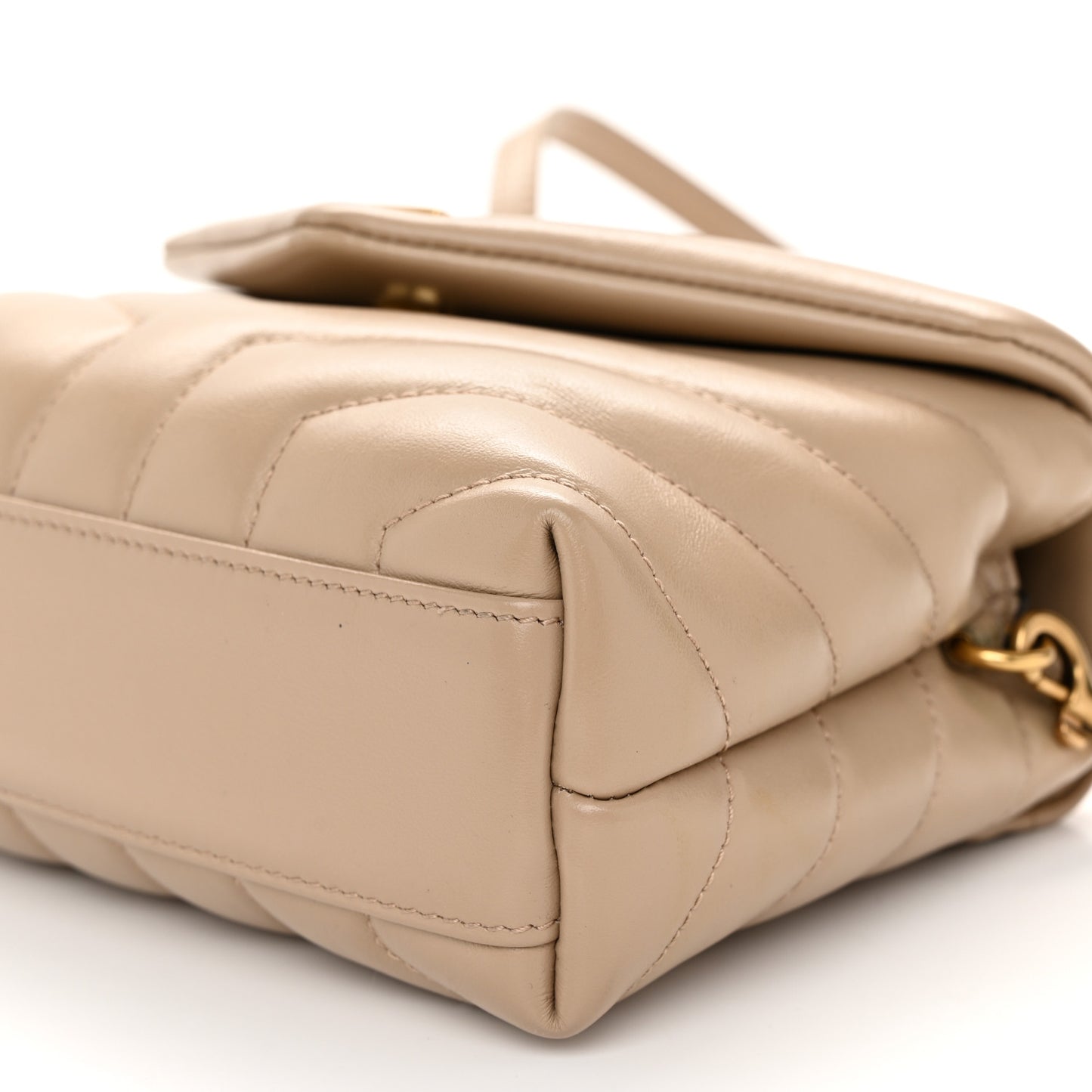 Calfskin Y Quilted Monogram Toy Loulou Crossbody Bag Dark Beige