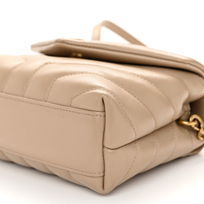 Saint Laurent Calfskin Y Quilted Monogram Toy Loulou Crossbody Bag Dark Beige 10 of 11