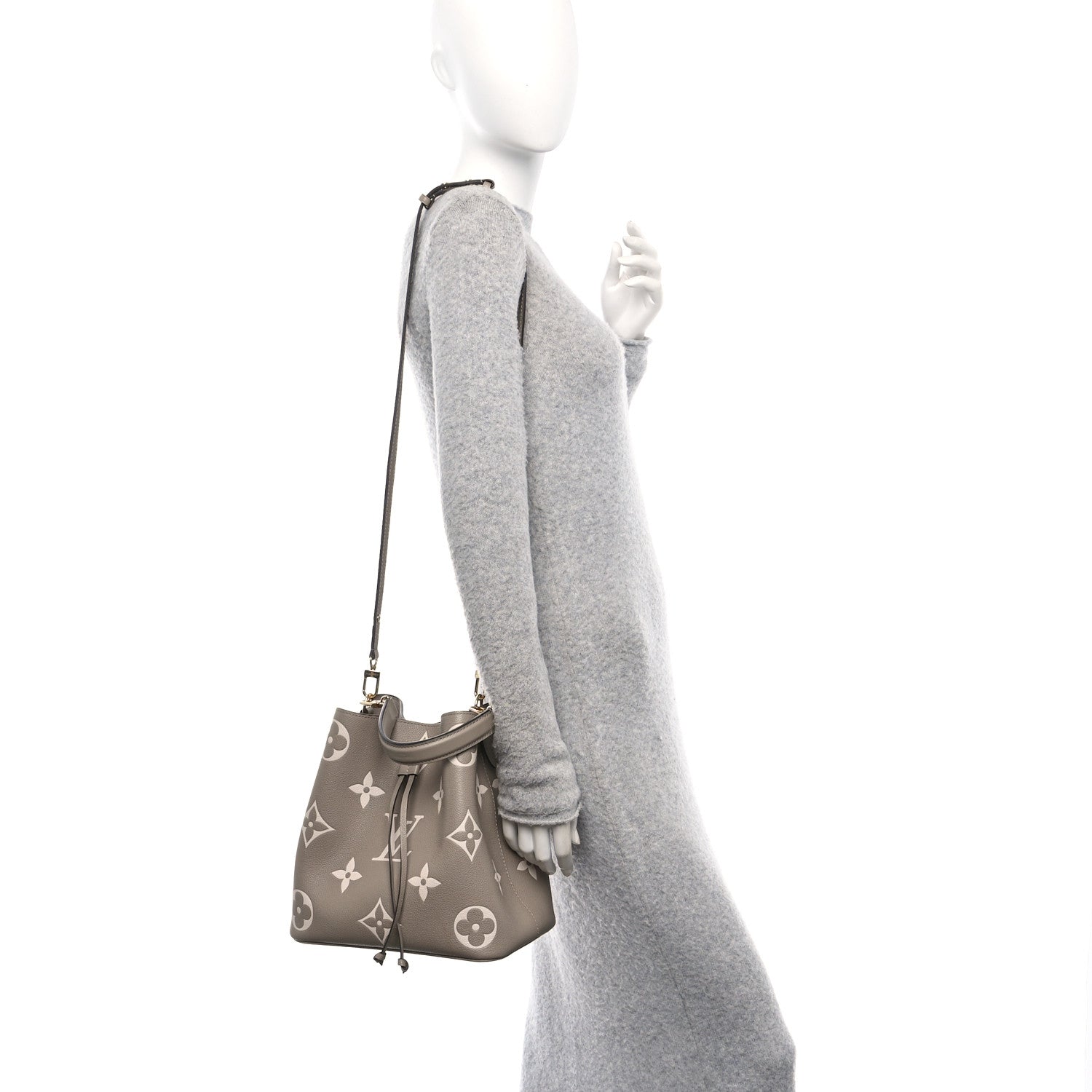 Louis Vuitton Empreinte Monogram Giant Neonoe MM Tourterelle Creme 2 of 10