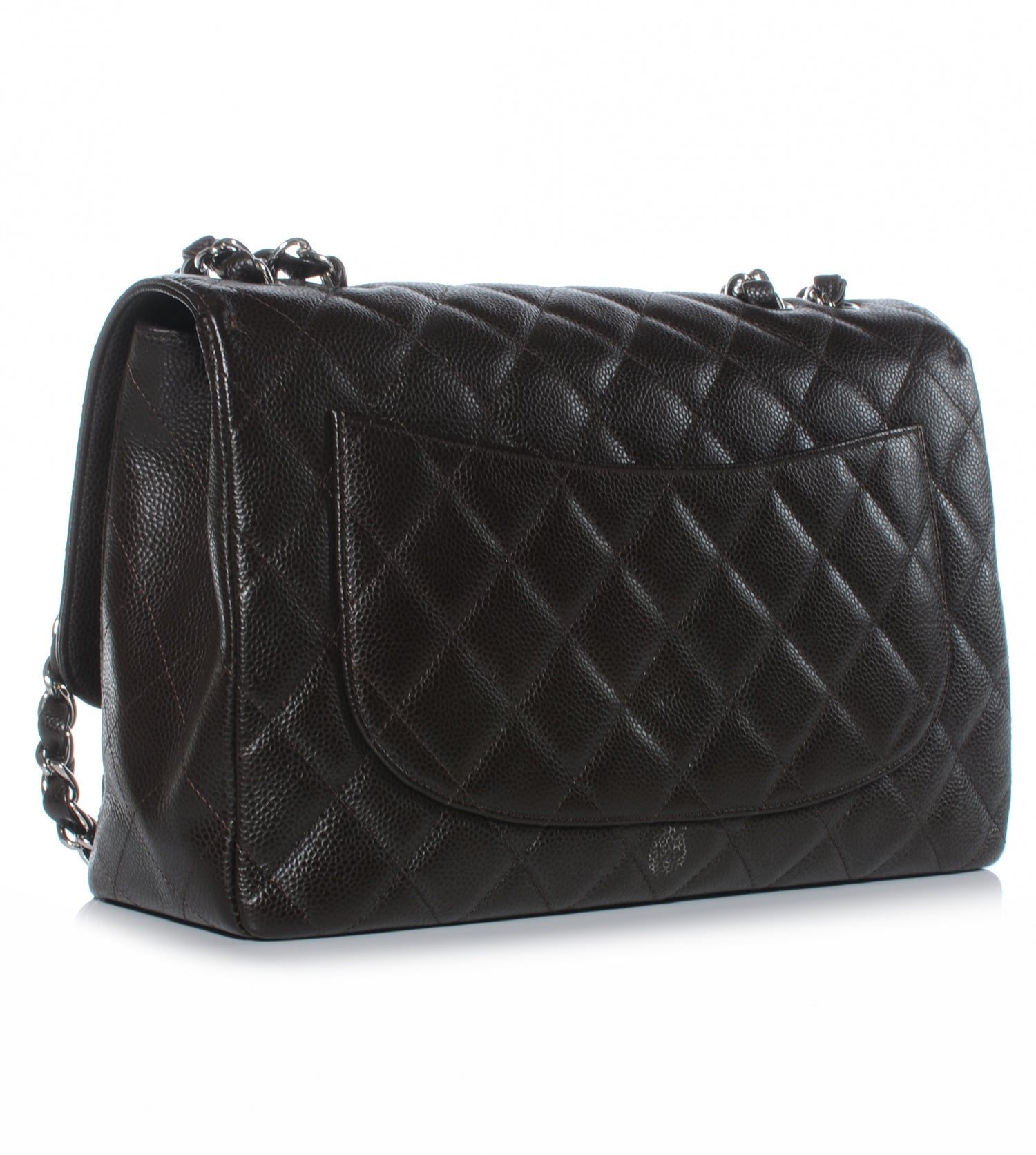 Chanel Caviar Quilted Jumbo Single Flap Dark Brown 3 of 9