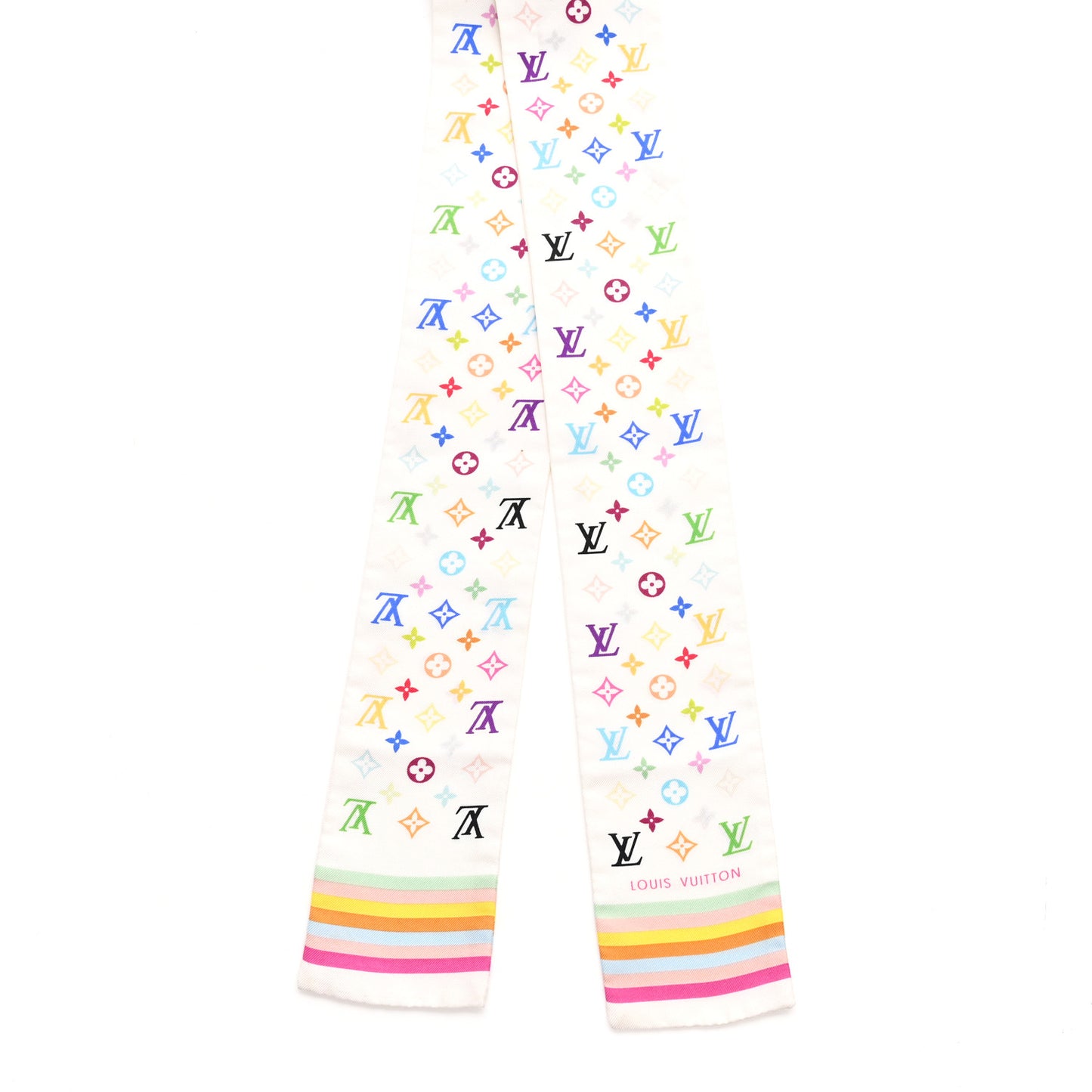 Silk Monogram Multicolor Bandeau White
