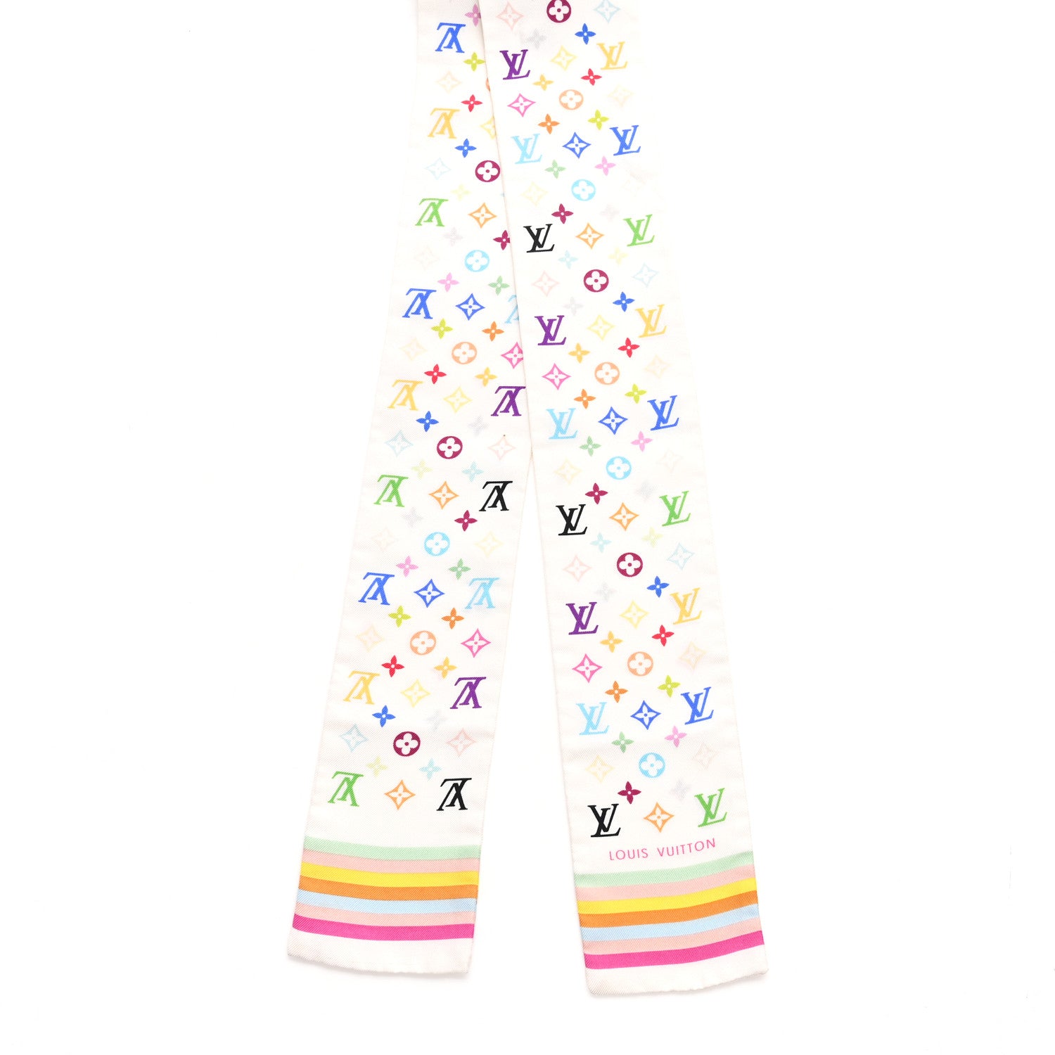 Louis Vuitton Silk Monogram Multicolor Bandeau White 2 of 3
