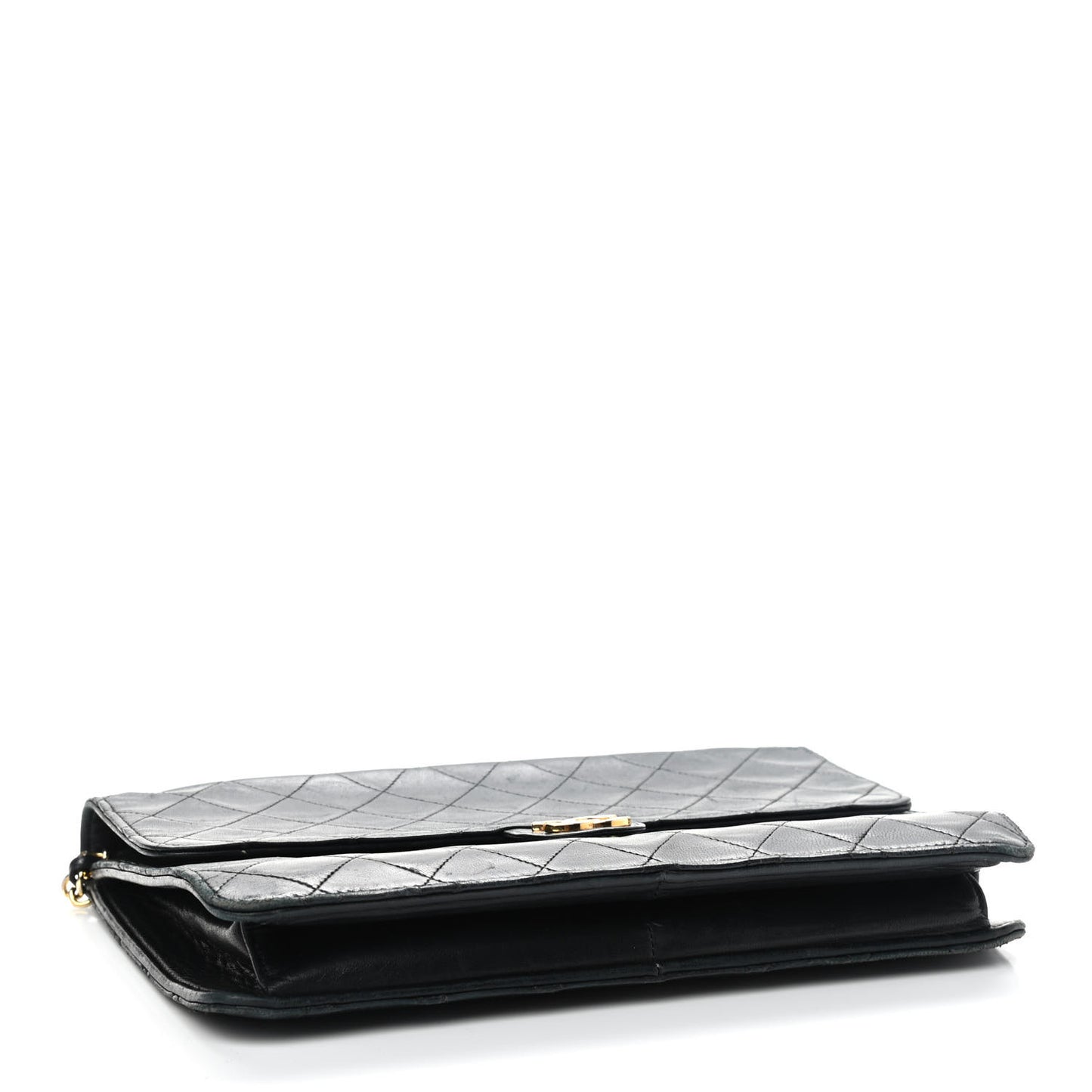 Lambskin Quilted Medium Single Flap Black