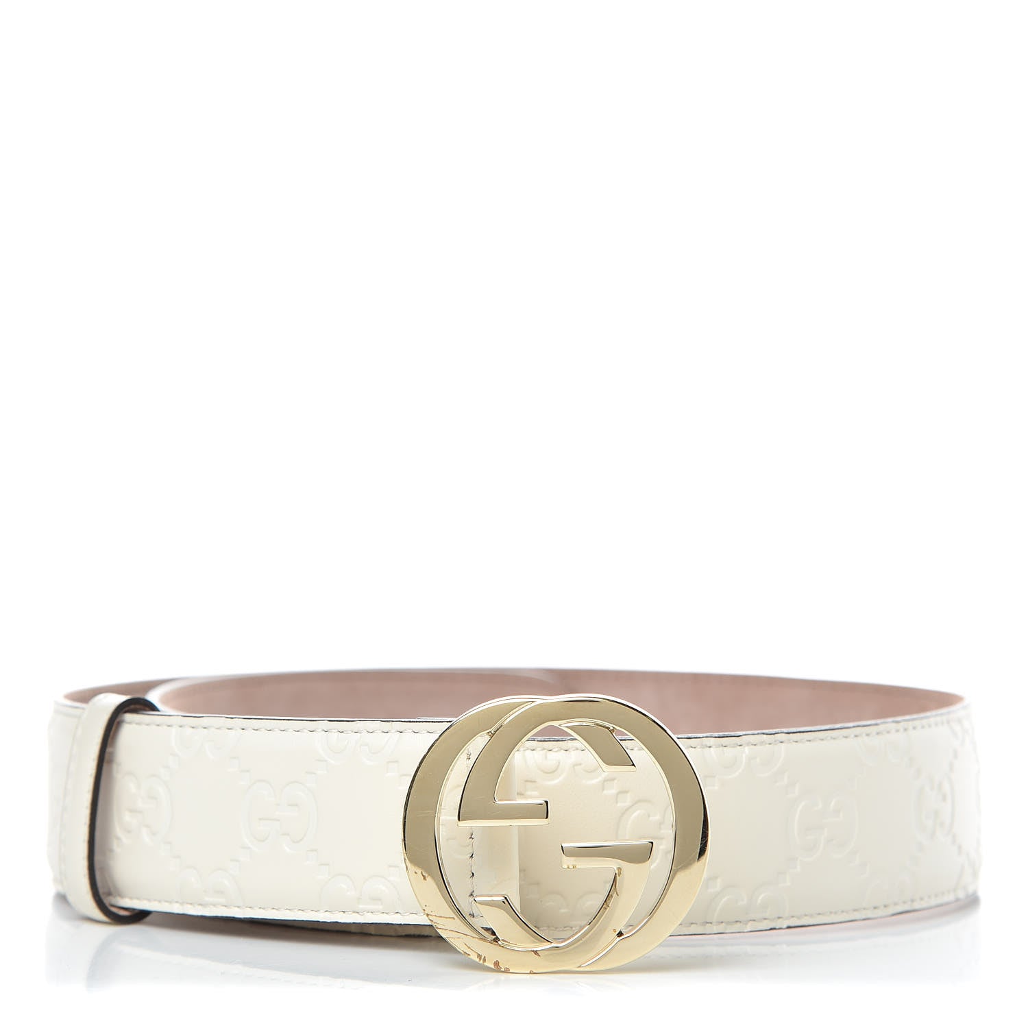 Gucci Guccissima Interlocking G Belt 70 28 Off White 1 of 7