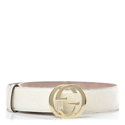 Gucci Guccissima Interlocking G Belt 70 28 Off White 1 of 7