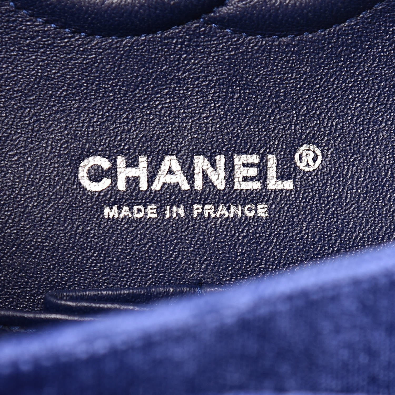 Chanel Velvet Quilted Medium Double Flap Navy Blue 8 of 14