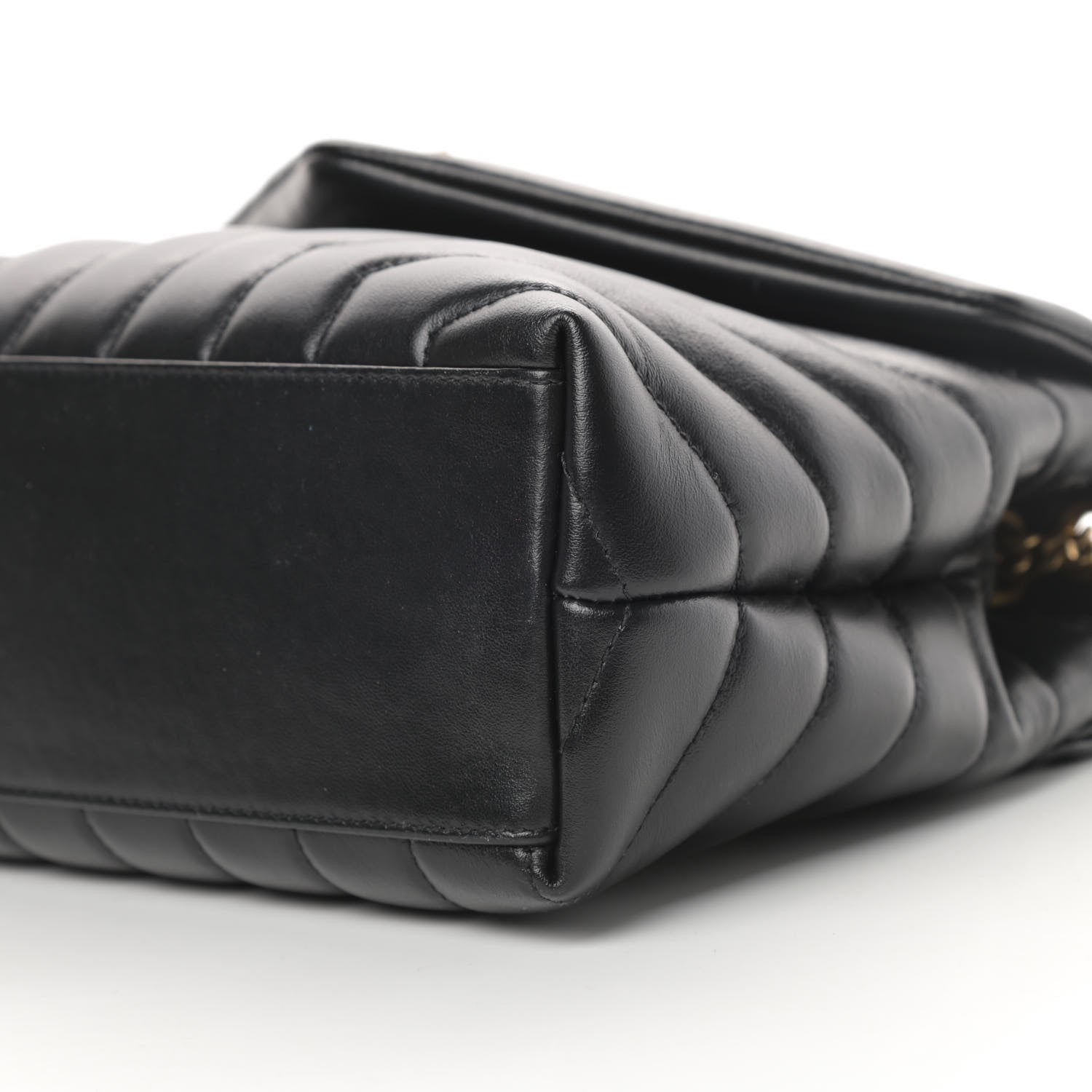Saint Laurent Calfskin Y Quilted Monogram Small Loulou Chain Satchel Black 10 of 11