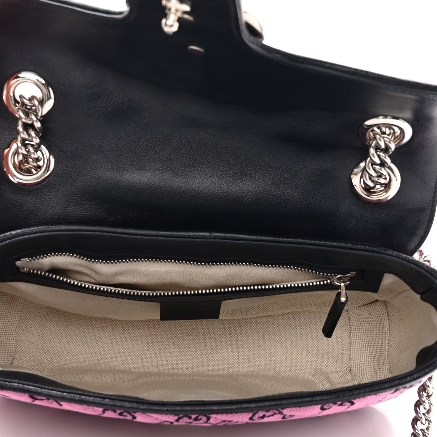 Gucci Monogram Multicolor Matelasse Diagonal Small GG Marmont Shoulder Bag Pink Blue 5 of 10