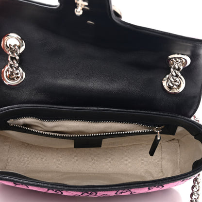 Gucci Monogram Multicolor Matelasse Diagonal Small GG Marmont Shoulder Bag Pink Blue 5 of 10