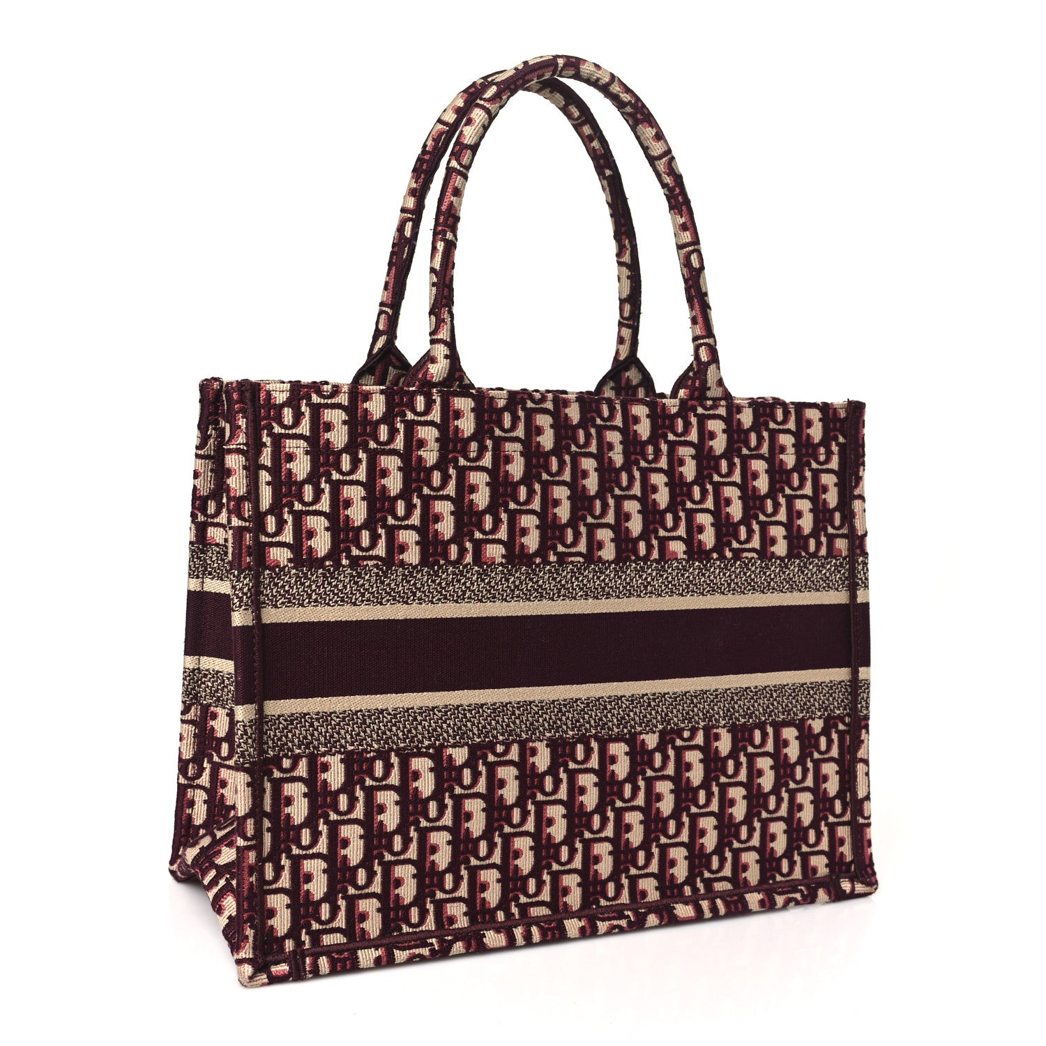 Christian Dior Oblique Medium Book Tote Burgundy Multicolor 3 of 10