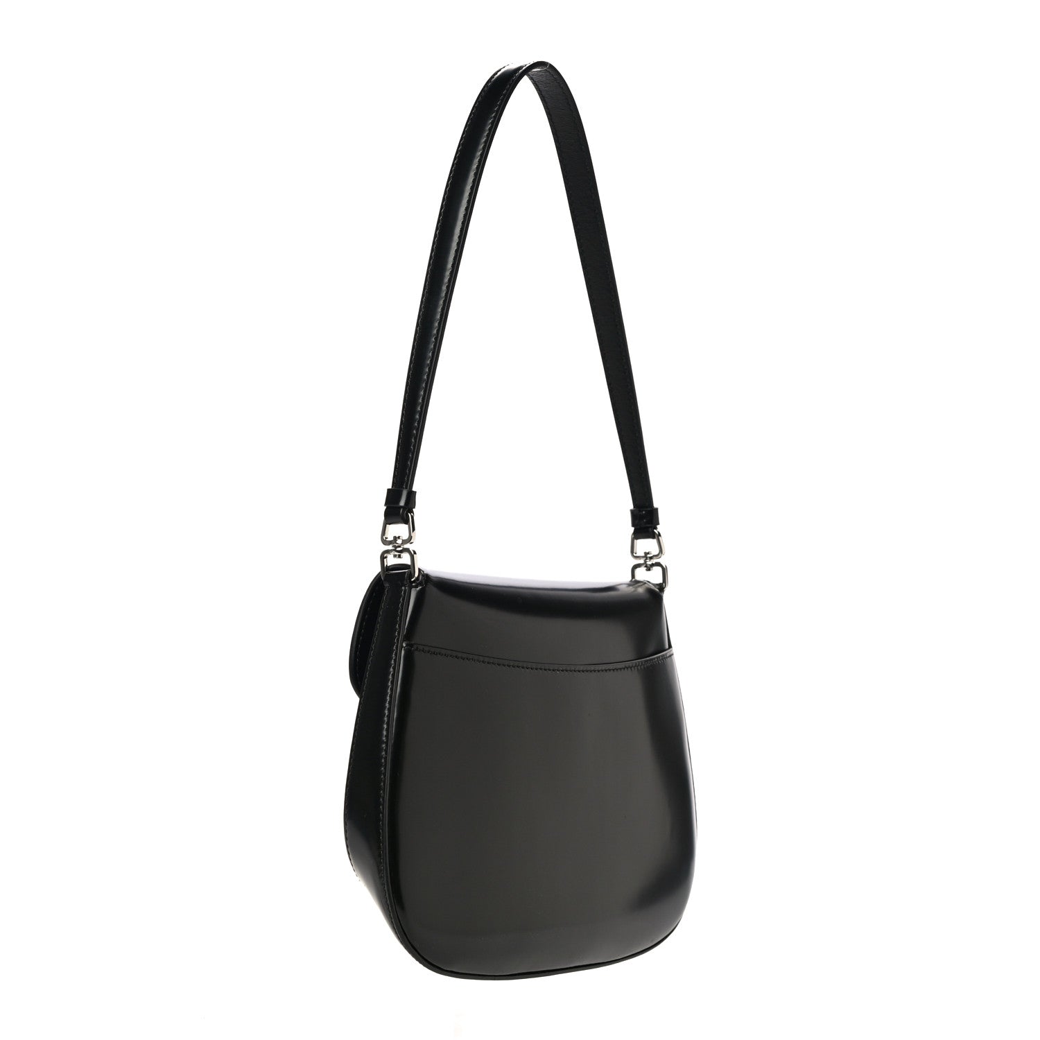 Prada Spazzolato Cleo Flap Shoulder Bag Black 3 of 10