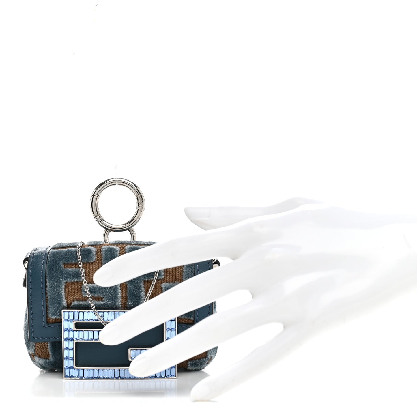 Velvet Jacquard FF Crystal Nano Baguette Charm Anice