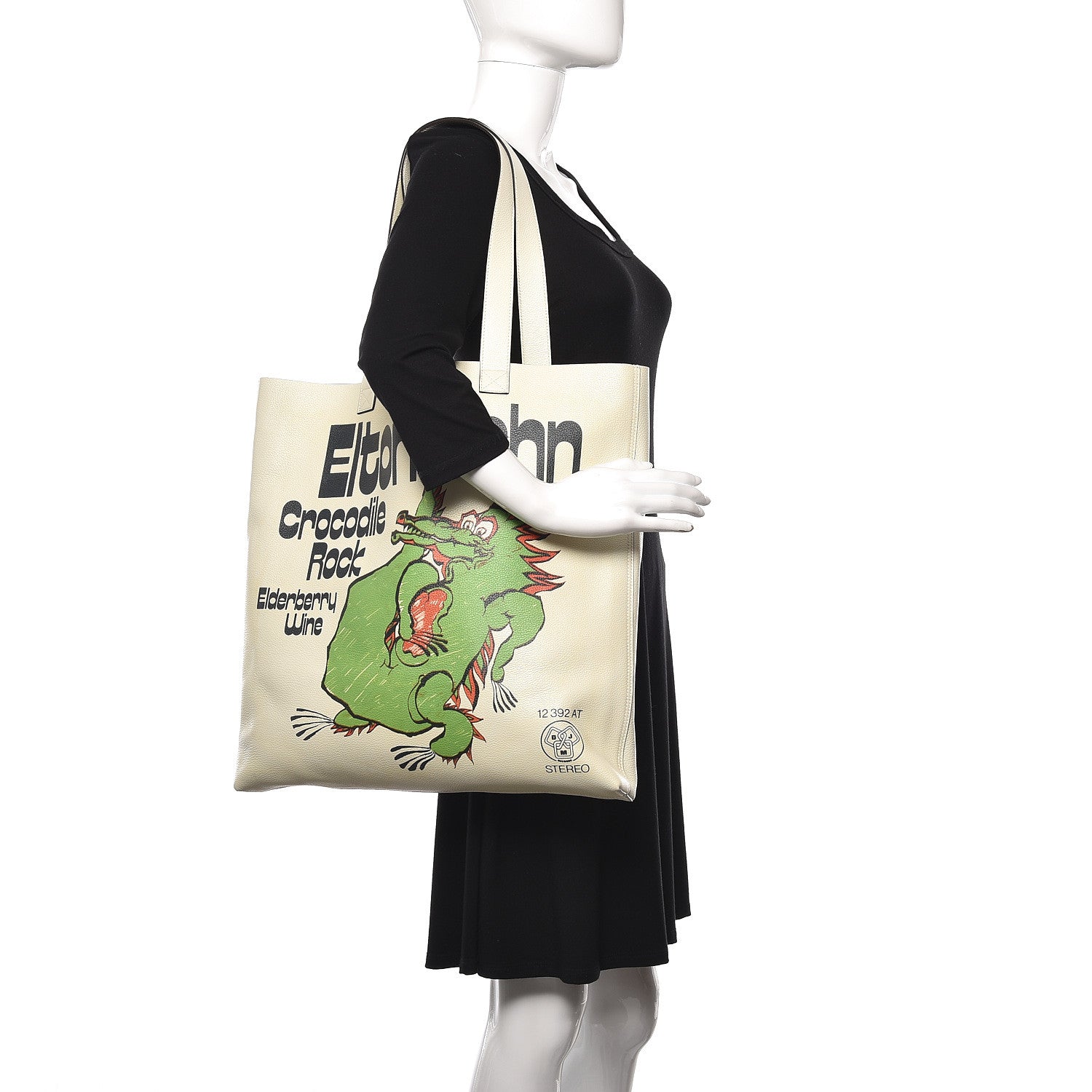 Gucci Calfskin Elton John Crocodile Rock Tote Off White 2 of 10