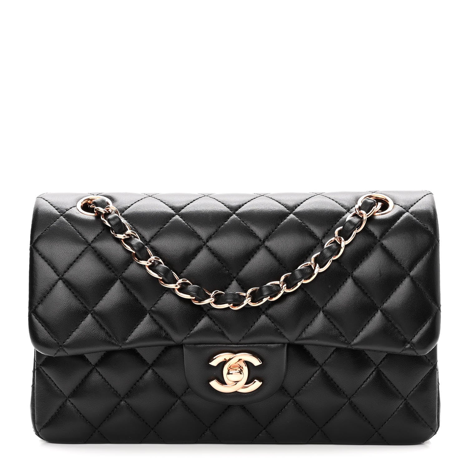 Chanel Lambskin Quilted Small Double Flap Black 1 of 11