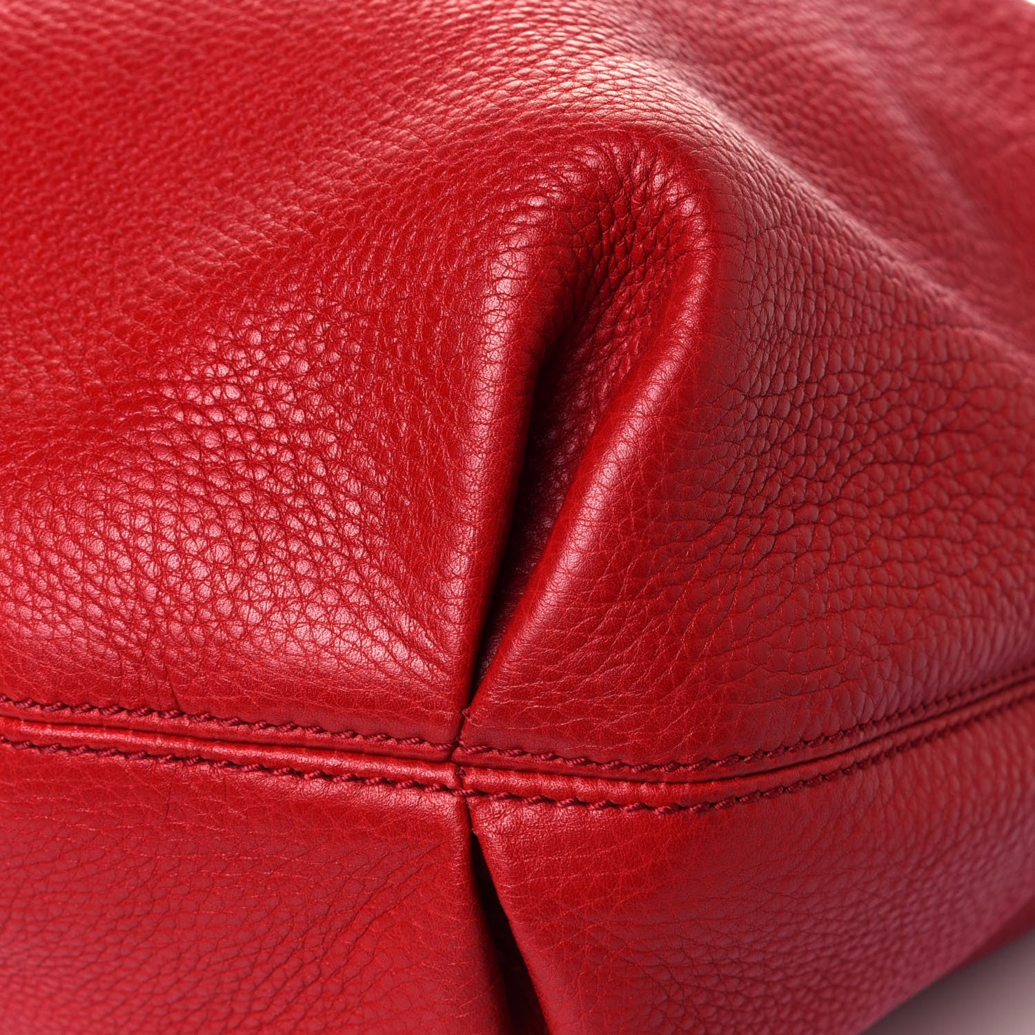 Gucci Pebbled Calfskin Large Soho Hobo Red 11 of 17