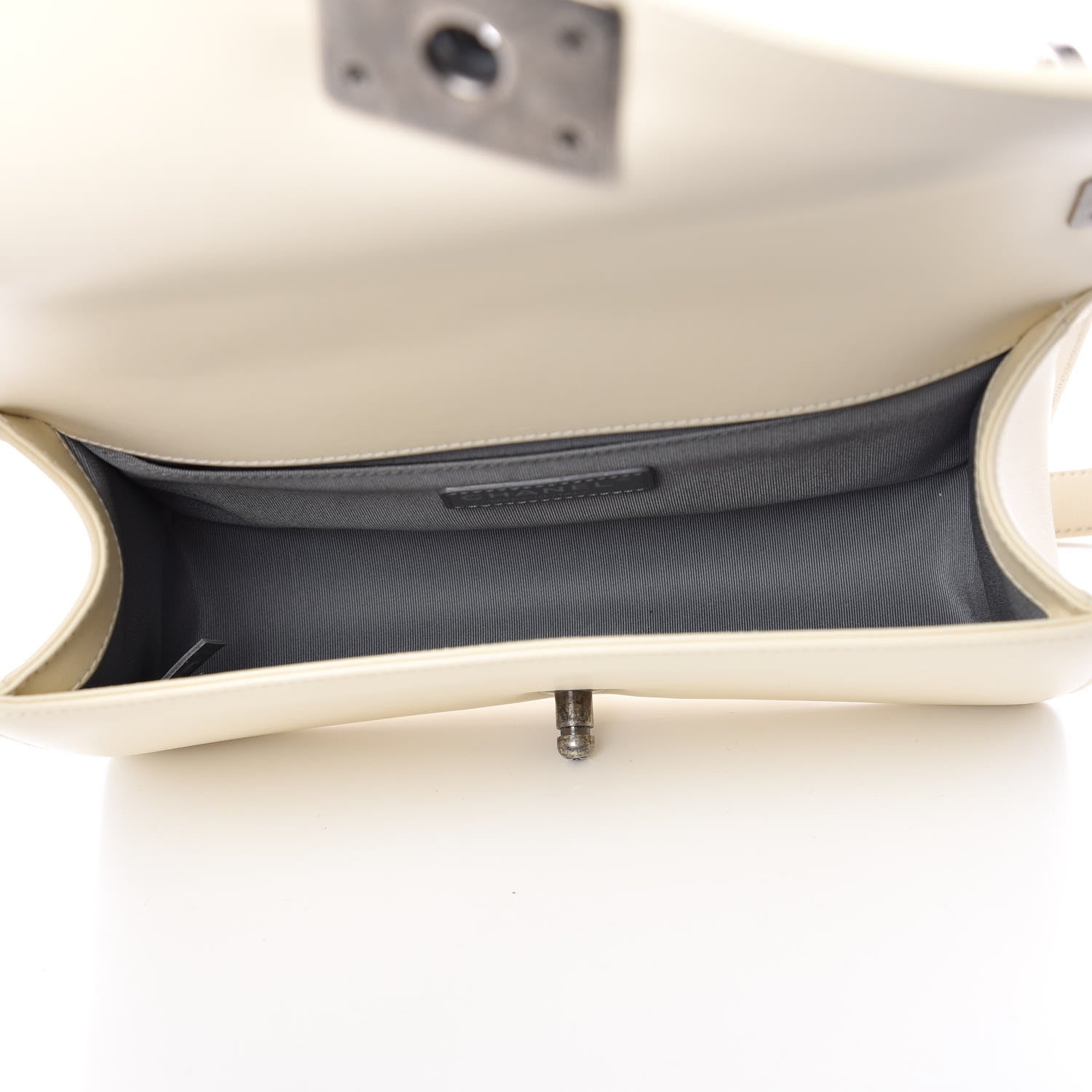 Chanel Calfskin Chevron Quilted Medium Boy Flap Ivory 5 of 11