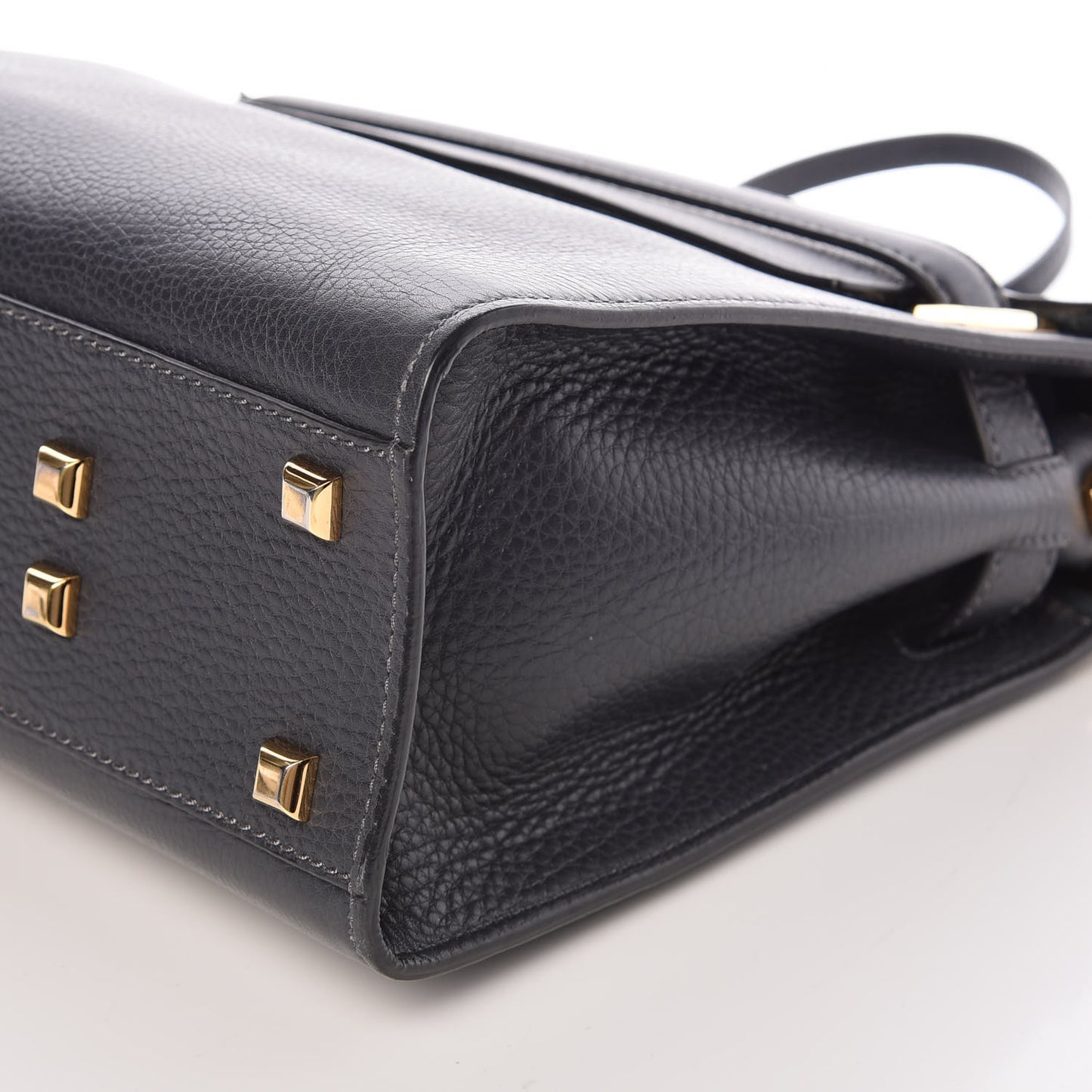 Grained Calfskin Medium My Rockstud Frame Bag Dark Grey