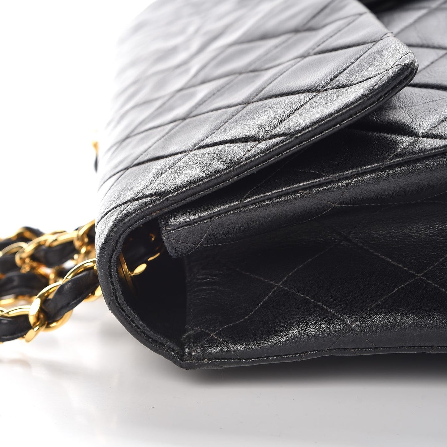 Lambskin Quilted XL Jumbo Single Flap Black