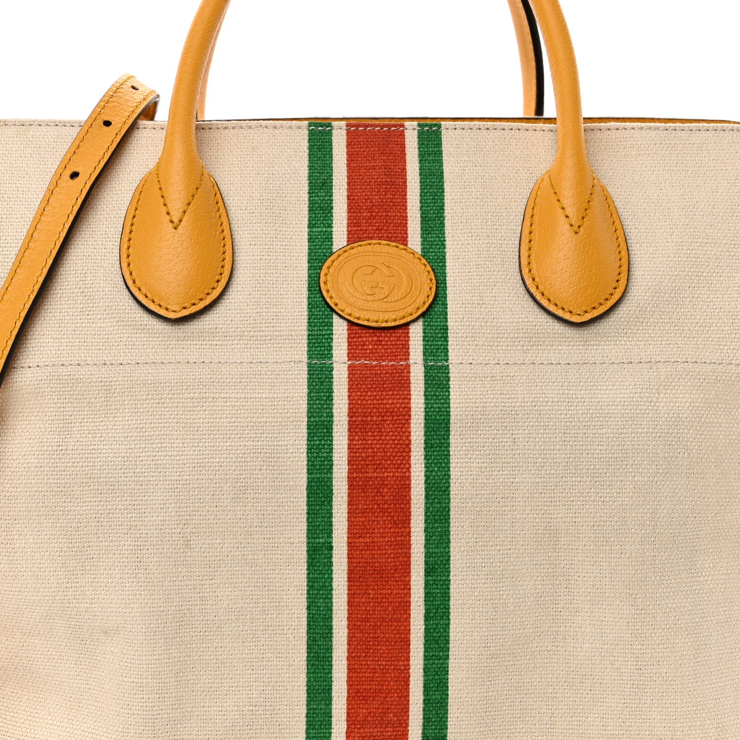 Gucci Vintage Canvas Calfskin Web Foldable Tote 7 of 10