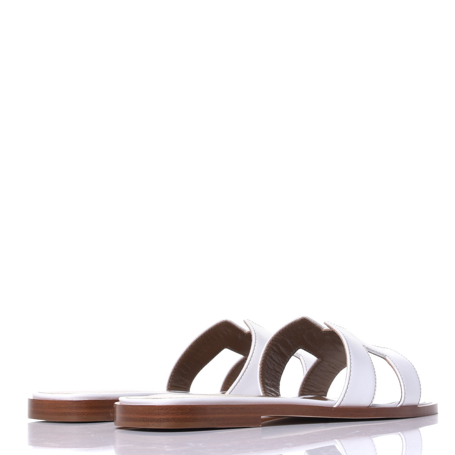 Hermes Box Calfskin Oran Sandals 36 White 4 of 11