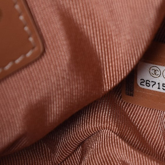 Calfskin Quilted CC Small Vanity Case Dark Beige