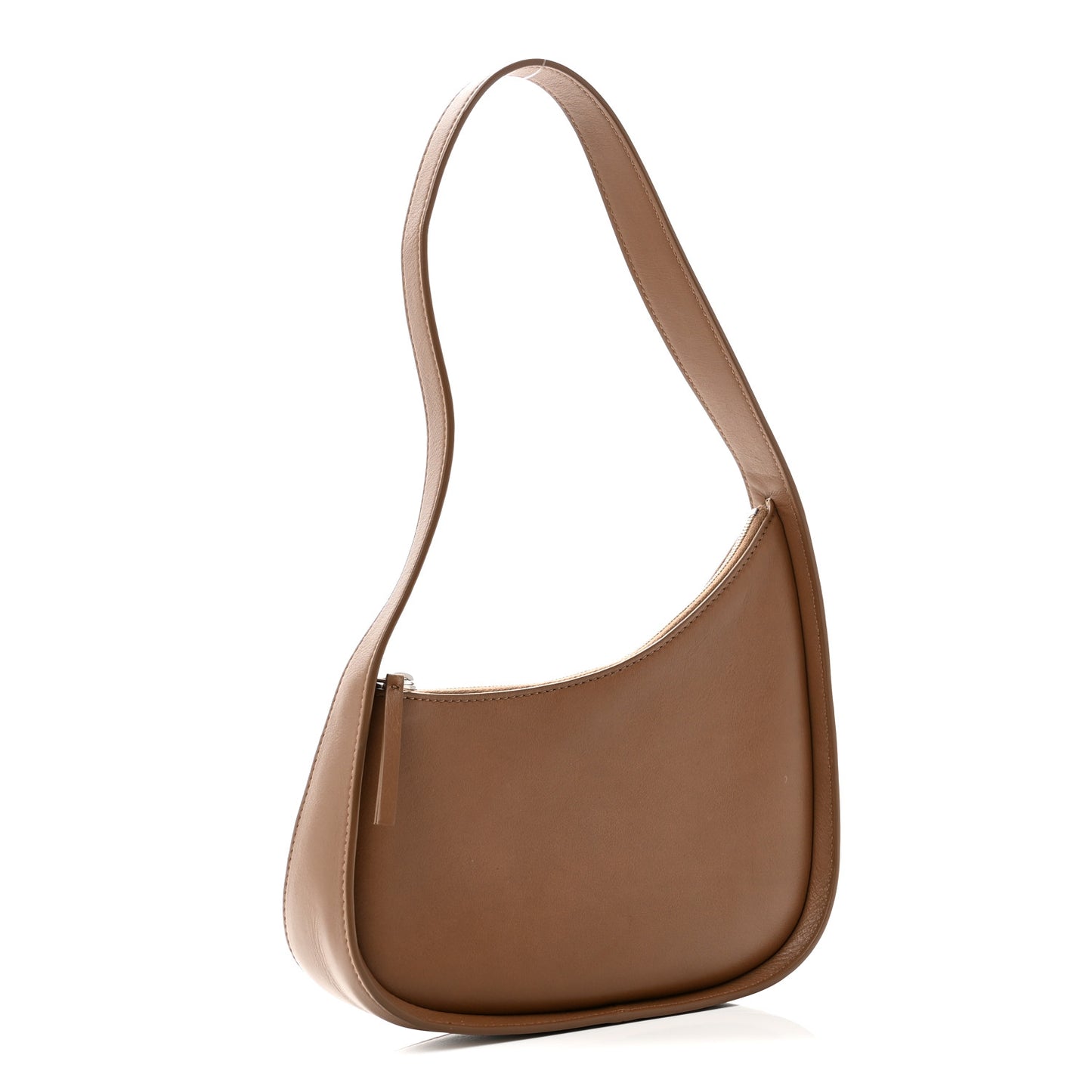 Smooth Calfskin Half Moon Shoulder Bag Chestnut